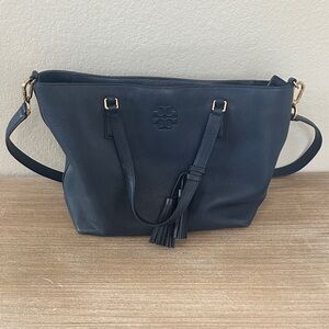 Tory Burch Dark Blue Tote Shoulder Bag